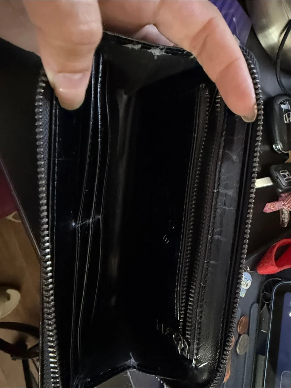 Marc Jacobs Black Zip-Around Wristlet with Logo Script